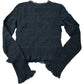 Washed Black Smocked Buttoned Top