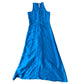 Maxi Dress Women Blue Sleeveless Flowy Elegant Casual Size 4 Petite