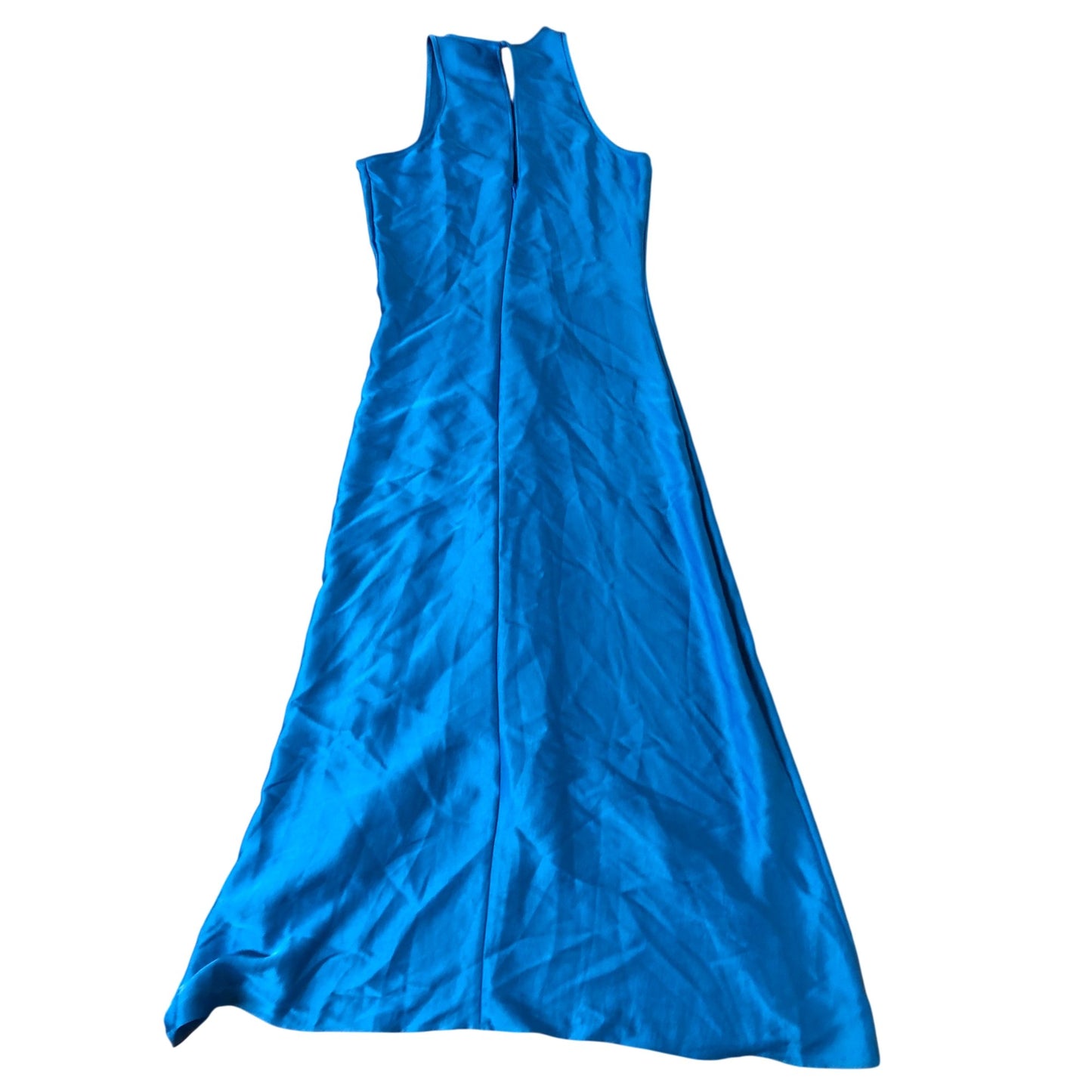 Maxi Dress Women Blue Sleeveless Flowy Elegant Casual Size 4 Petite