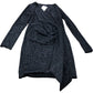 Long Sleeve Wrap Dress UK14 Women's Black Sparkle