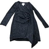 Long Sleeve Wrap Dress UK14 Women's Black Sparkle