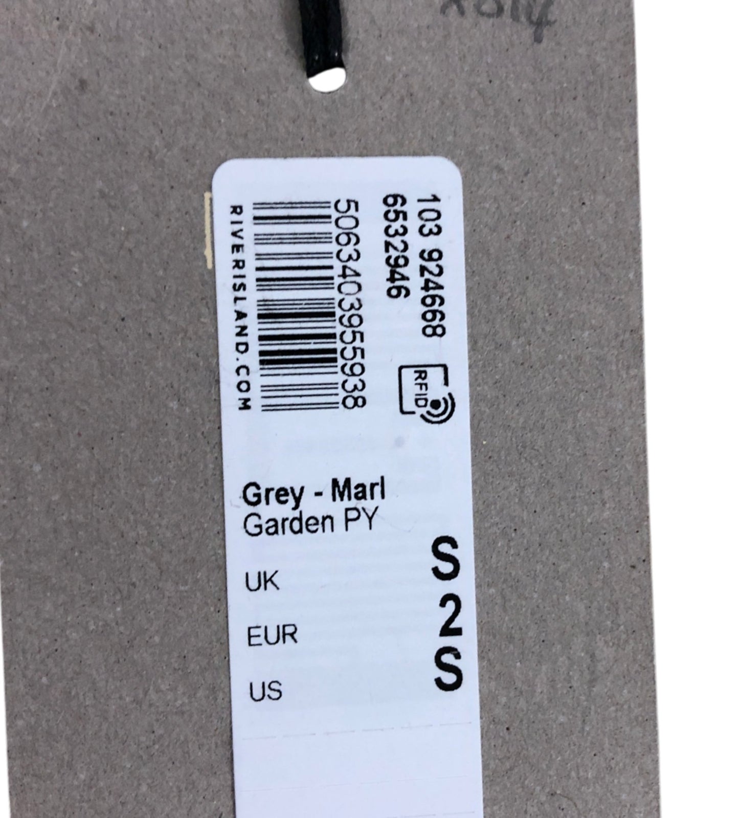 River Island Studios S Grey Marl Women's Short Sleeve Top with Bow Design