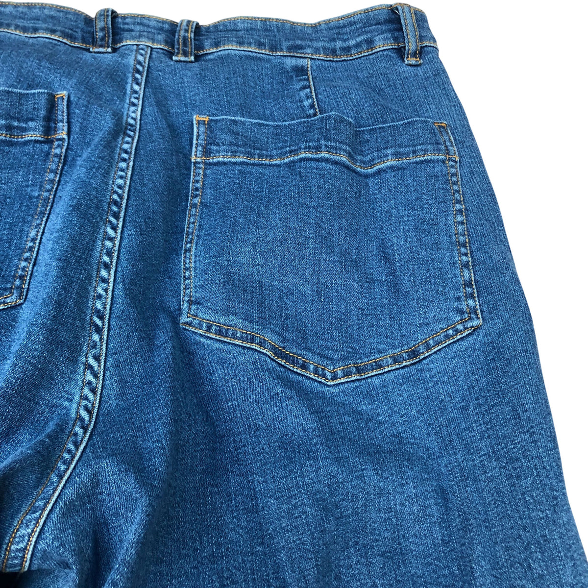 Baukjen Jeans UK Size 16 Women's Blue High Waist Organic Cotton Straight Leg