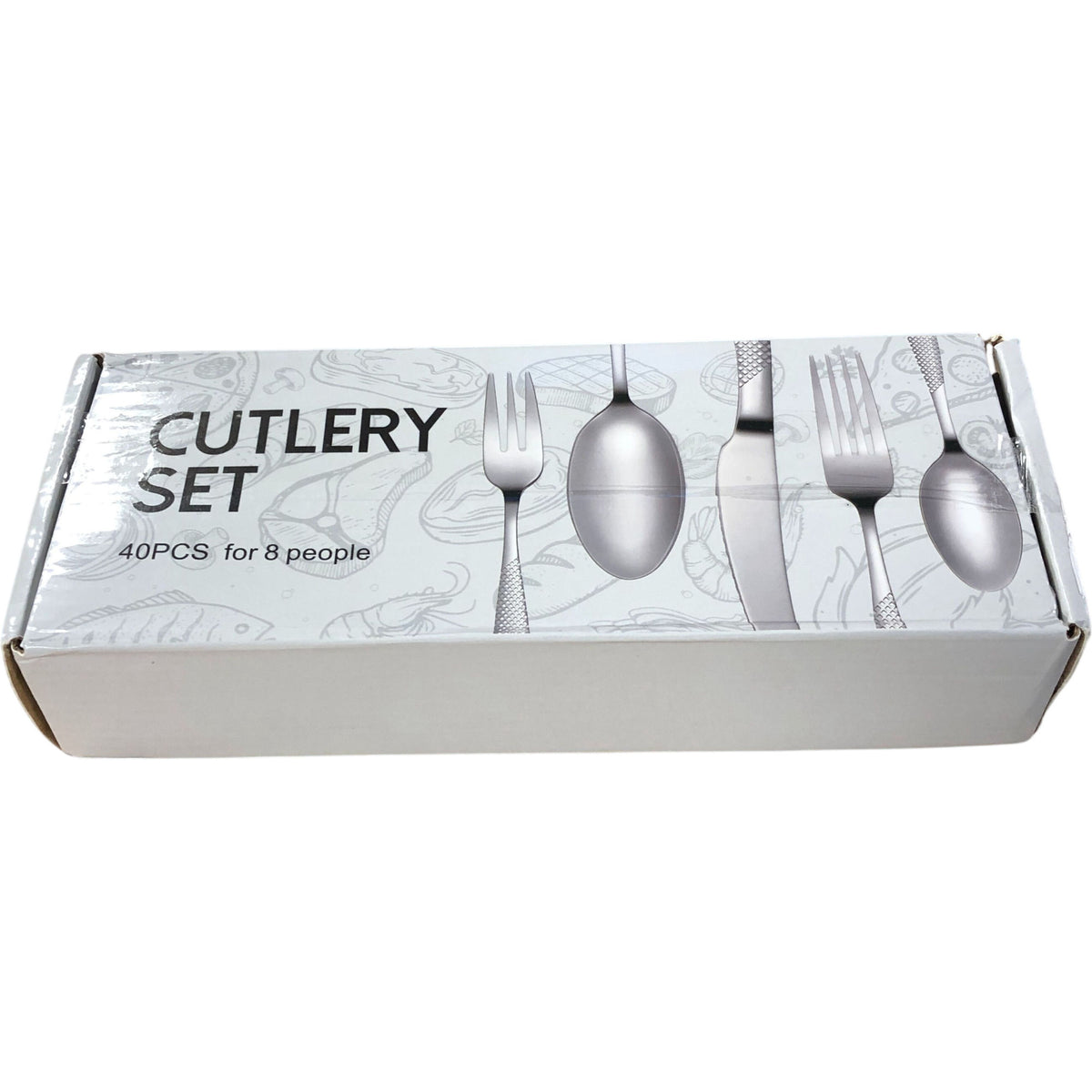 FANTICIDE 40 Piece Cutlery Set Stainless Steel Flatware Service for 8