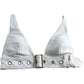 River Island Poolside Bikini Top Size UK6 Women's White Textured Swimwear