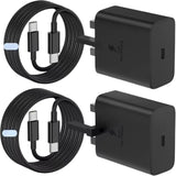 45W Type C Charger Fast Charging Black 2PCS USB Adapter Power Supply