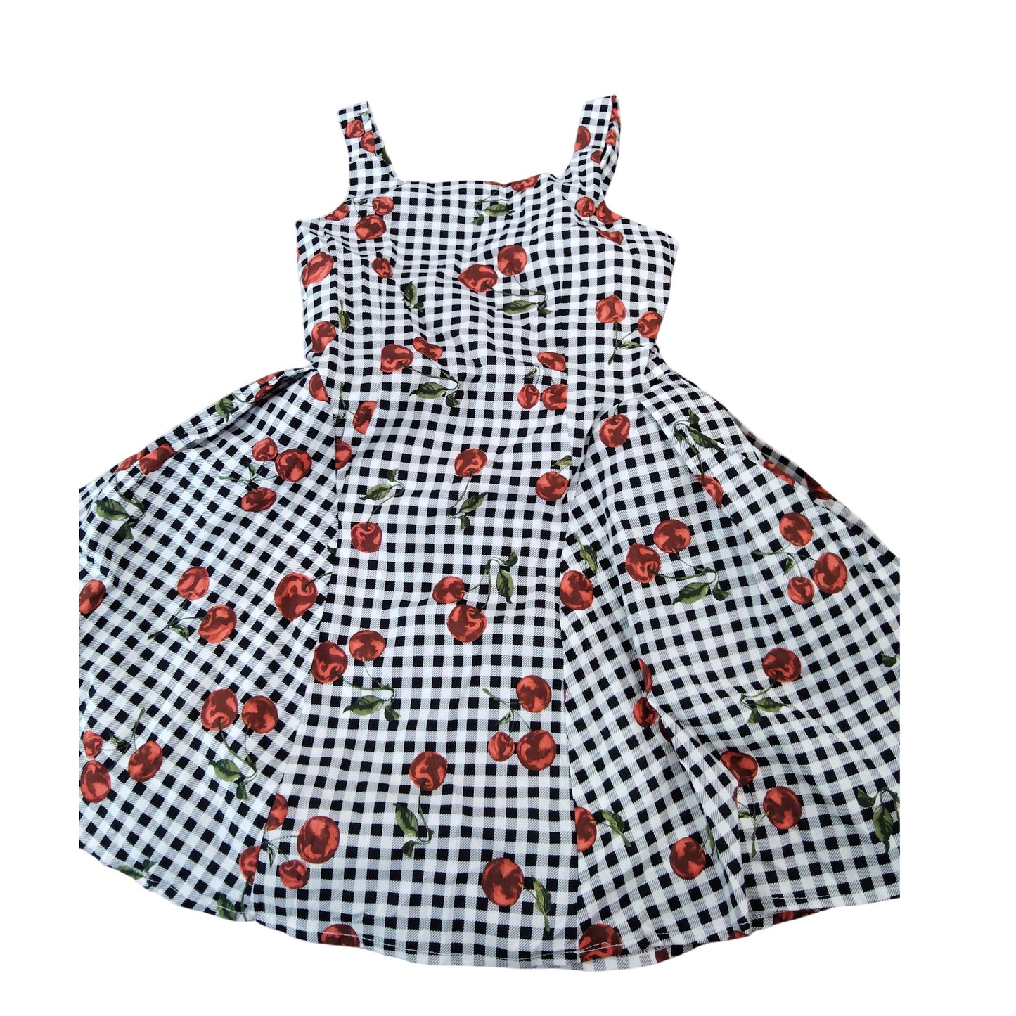 River Island Gingham Print Dress Girls 8 Years Sleeveless Floral Style
