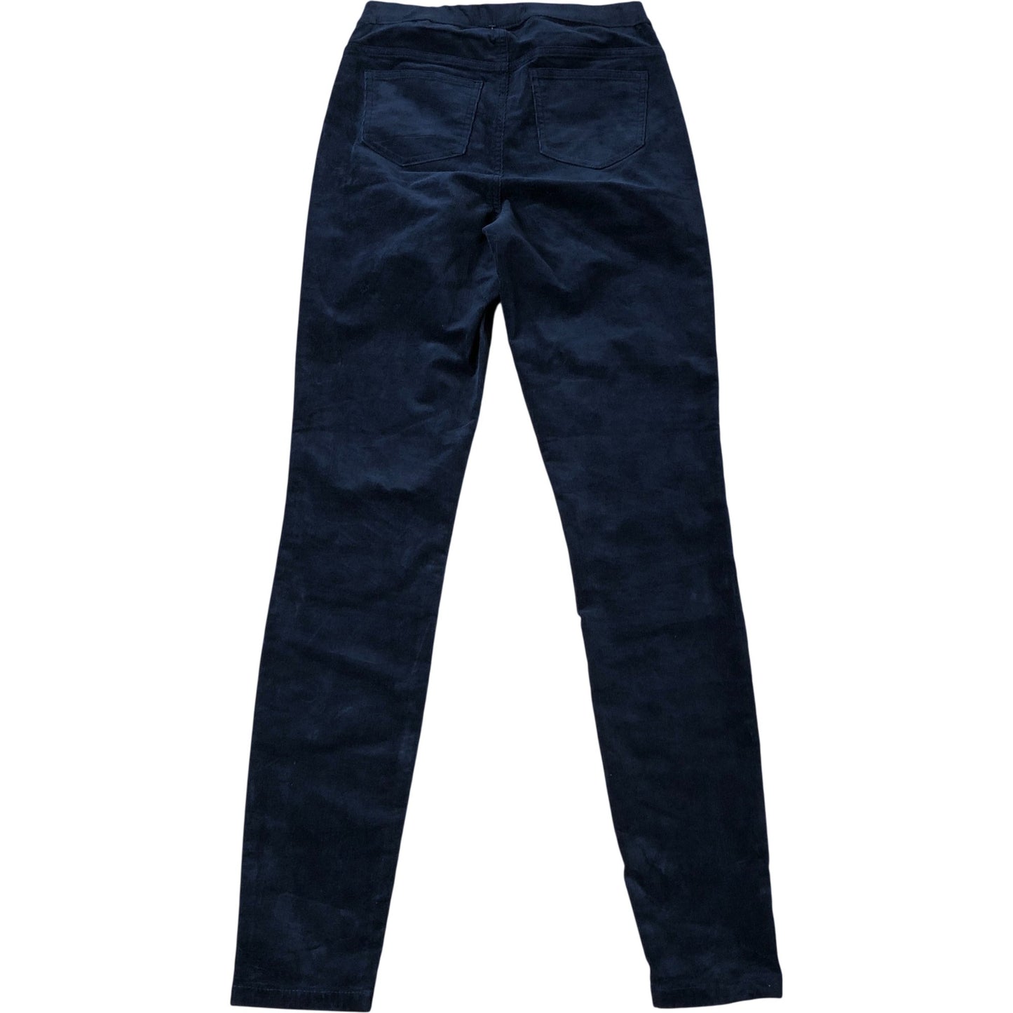 Women's Corduroy Trousers Size 8 Long Navy Blue Stretch Cotton