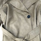 Trench Coat Medium Women's Beige Button Closure Tie Waist Long Sleeve Medium