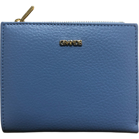 Grande Small Leather Bifold Wallet Iced Blue New with Tags Luxury Accessories