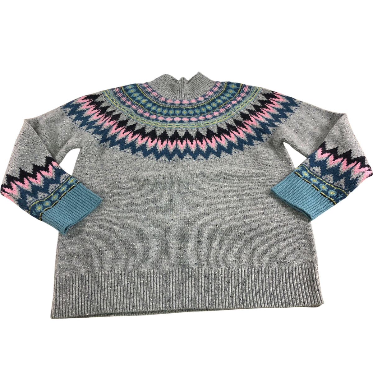 Izzy Grey Fairisle Jumper Women's Lambswool Blend