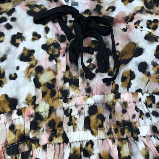Baukjen Leopard Print Dress UK Size 12 Women's Summer Ruffle Hem