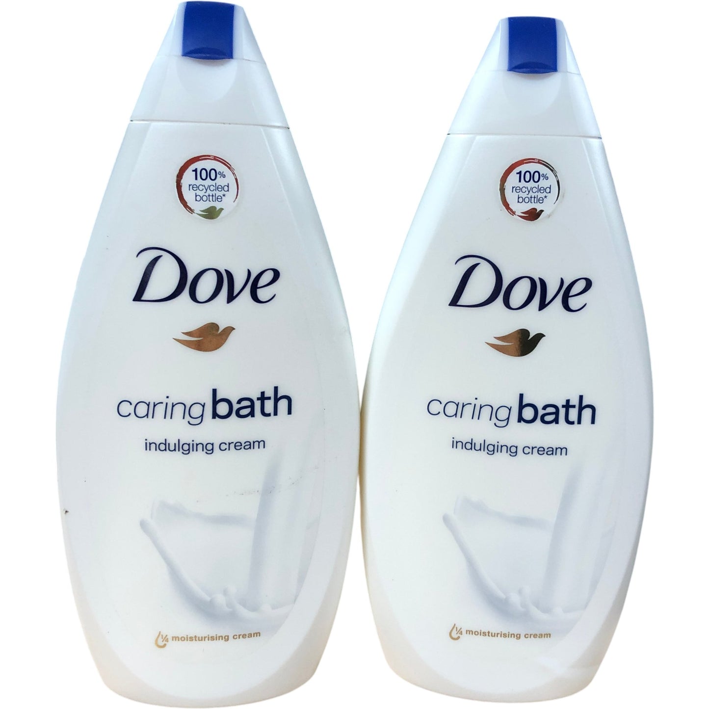 DOVE Caring Bath Indulging Cream Moisturising Body Wash 100 Recycled Bottles X2