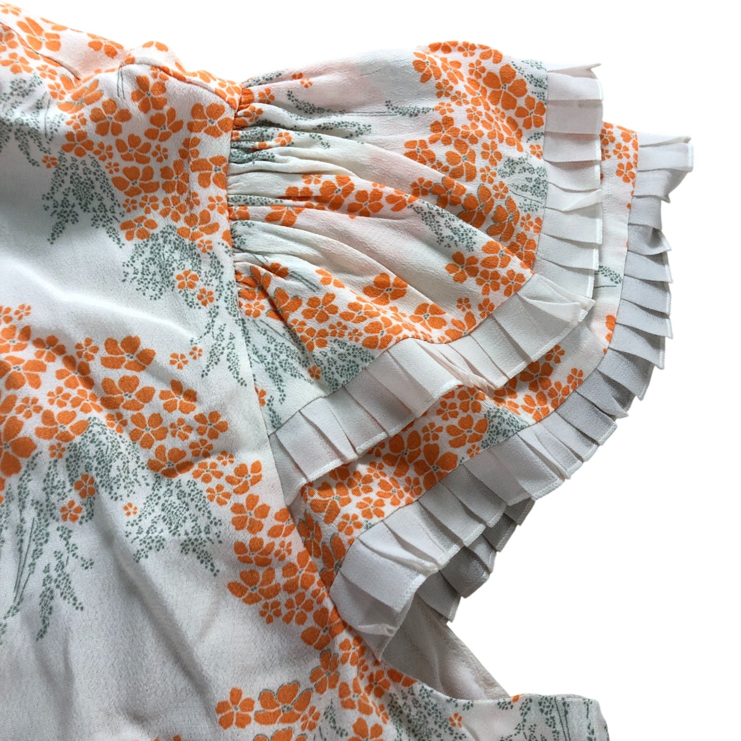 Branded Orange Floral Print Mini Dress - Size 16