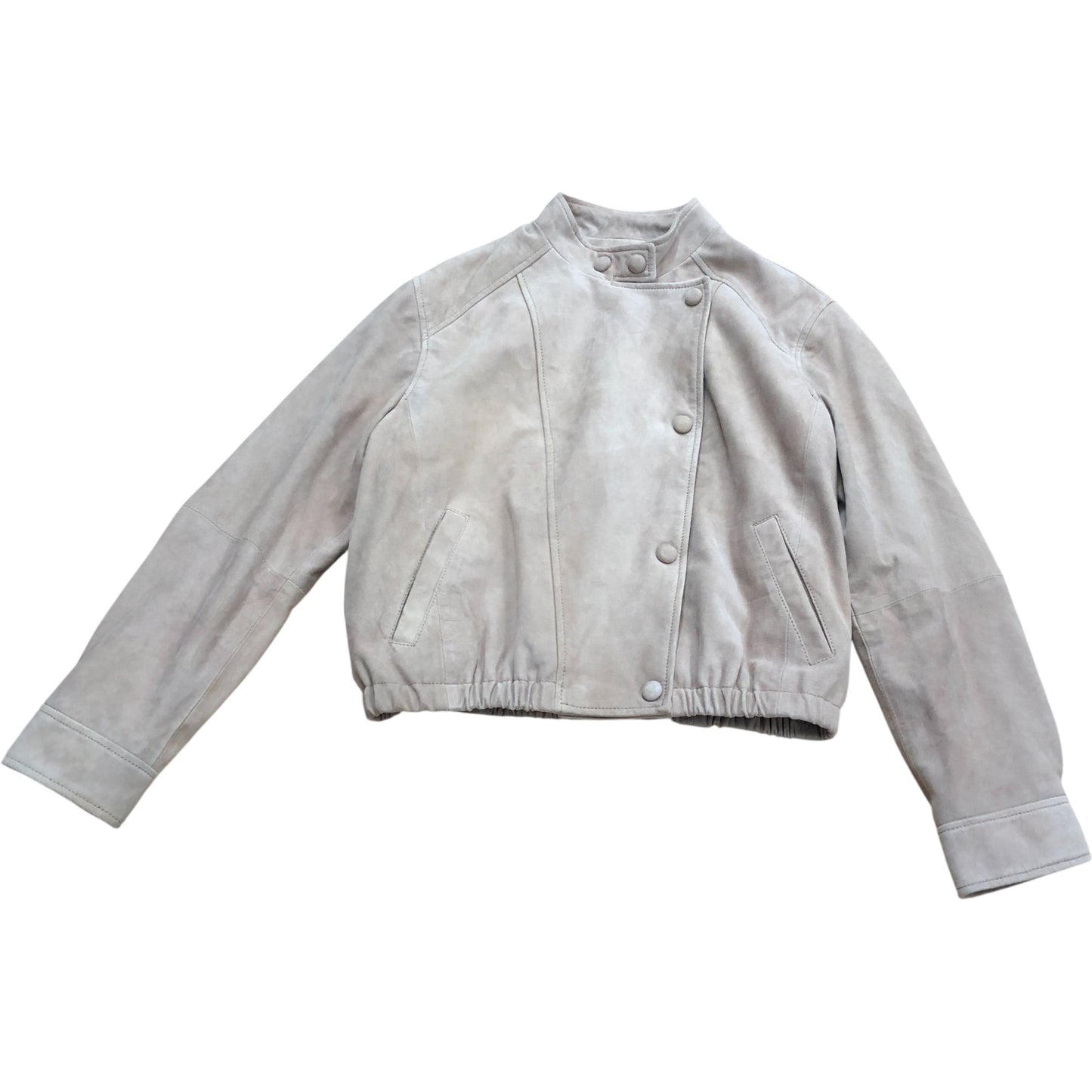Suede Cropped Pilot Bomber Jacket - Size XS