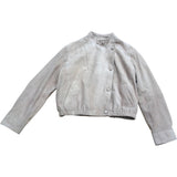 Suede Cropped Pilot Bomber Jacket - Size XS
