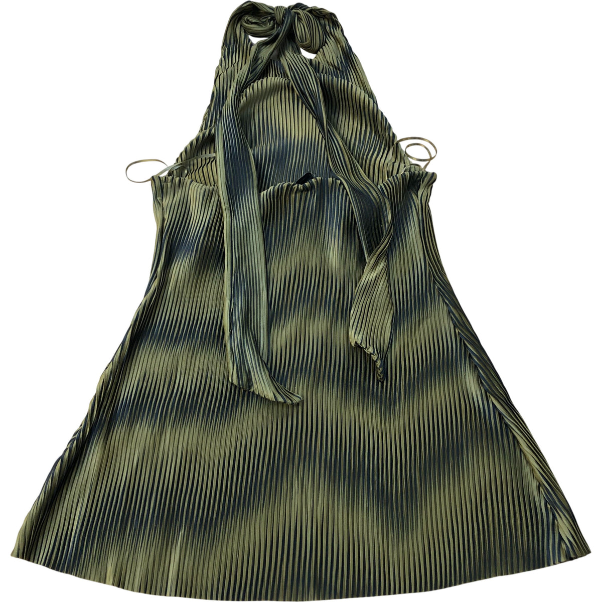 River Island Womens Top Green Plisse Sleeveless Halter Neck