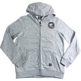 Saltrock Grey Zip Up Hoodie Size 13 Kids Skull Graphic Cotton Blend