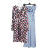 River Island Sleeveless Silver Satin Maxi Dress & Floral Midi Dress Size 8