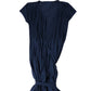Navy Wrap Dress Women Jersey Viscose Short Sleeve Casual UK12