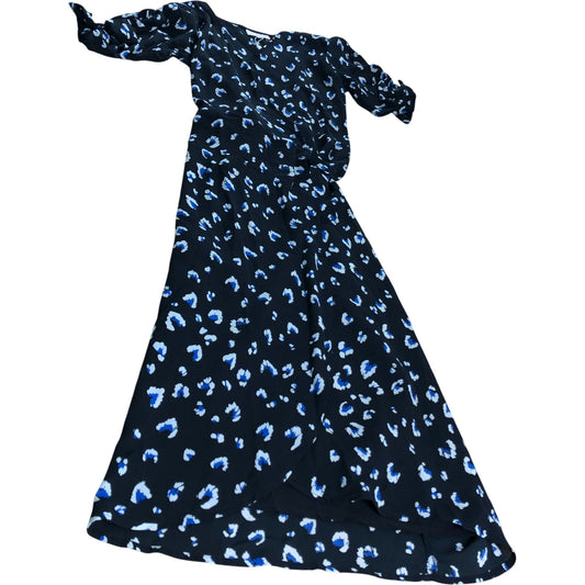 Branded Navy Maxi Wrap Dress - Size 10