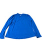 Long Sleeve Top Women's Blue Round Neck Cotton Blend UK18