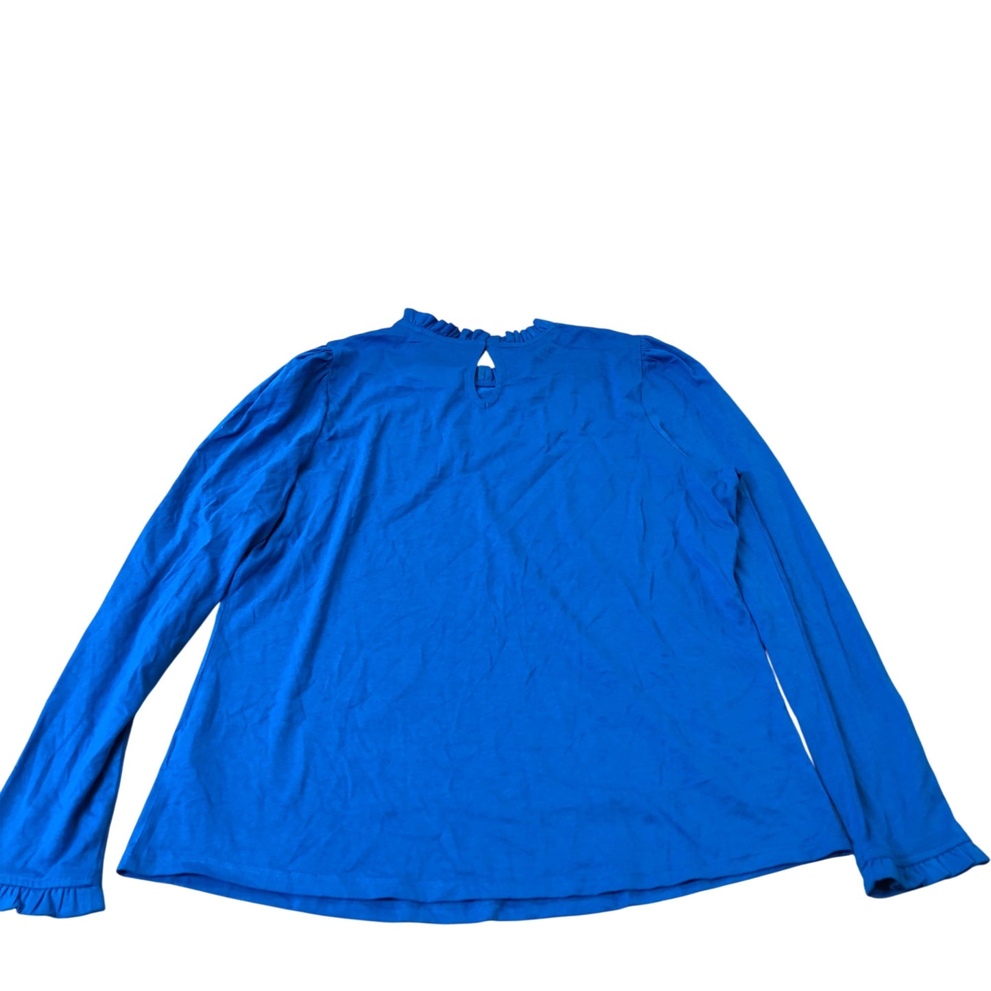 Long Sleeve Top Women's Blue Round Neck Cotton Blend UK18