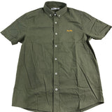 TOKYO LAUNDRY Short Sleeve Shirt Medium Men's Casual Olive Green Cotton Top