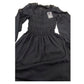 River Island Black Chiffon Dress Size 10 Women's Long Sleeve Smocked