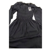 River Island Black Chiffon Dress Size 10 Women's Long Sleeve Smocked