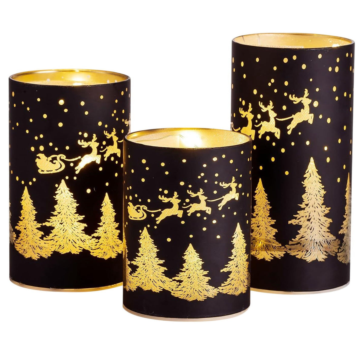 Candeldo Christmas Table LED Light Decoration Set of Three