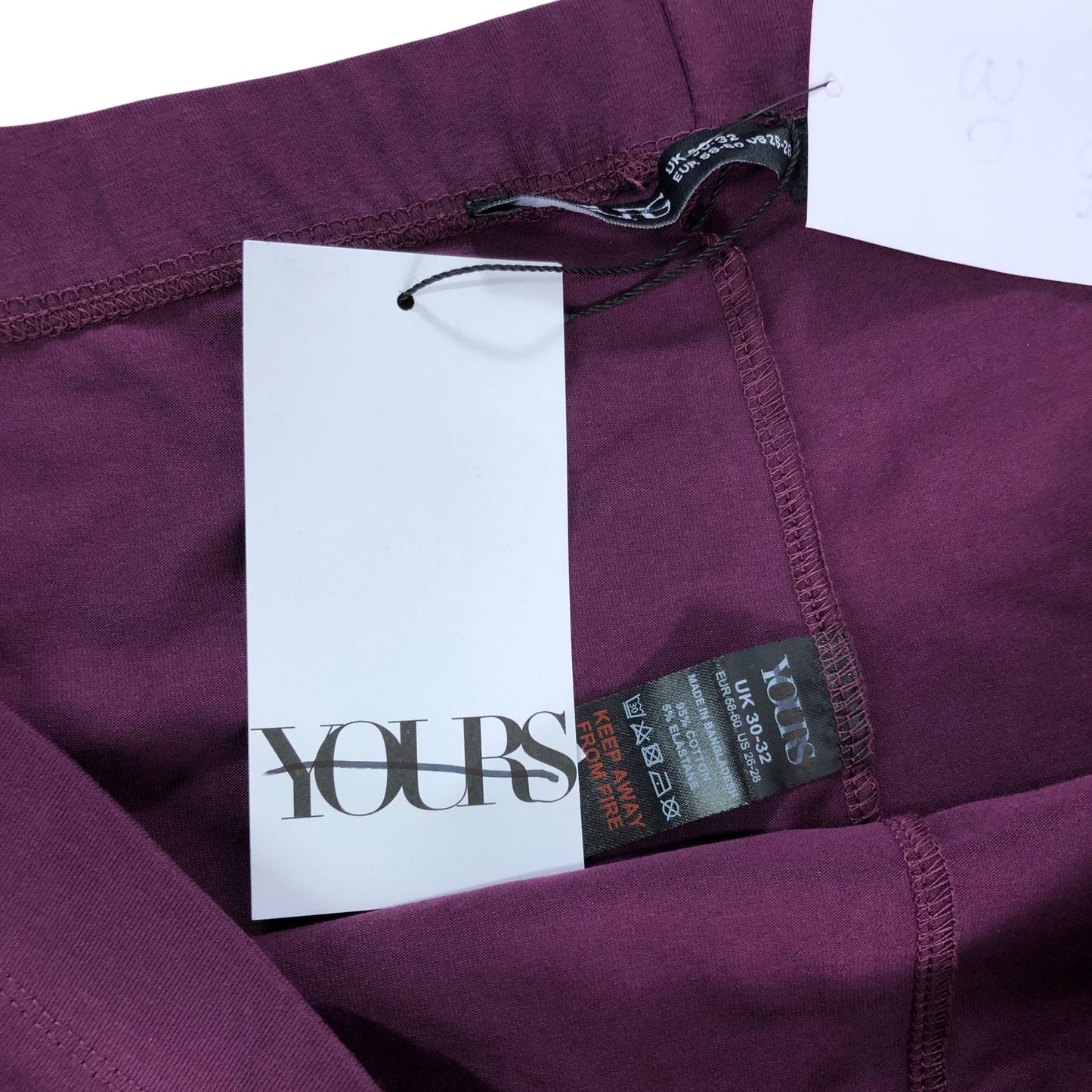 Yours Clothing Women's Purple Leggings With Side Stripes Cotton Blend