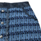 River Island Tweed Mini Skirt UK12 Women's Blue Patterned with Pocket Detail