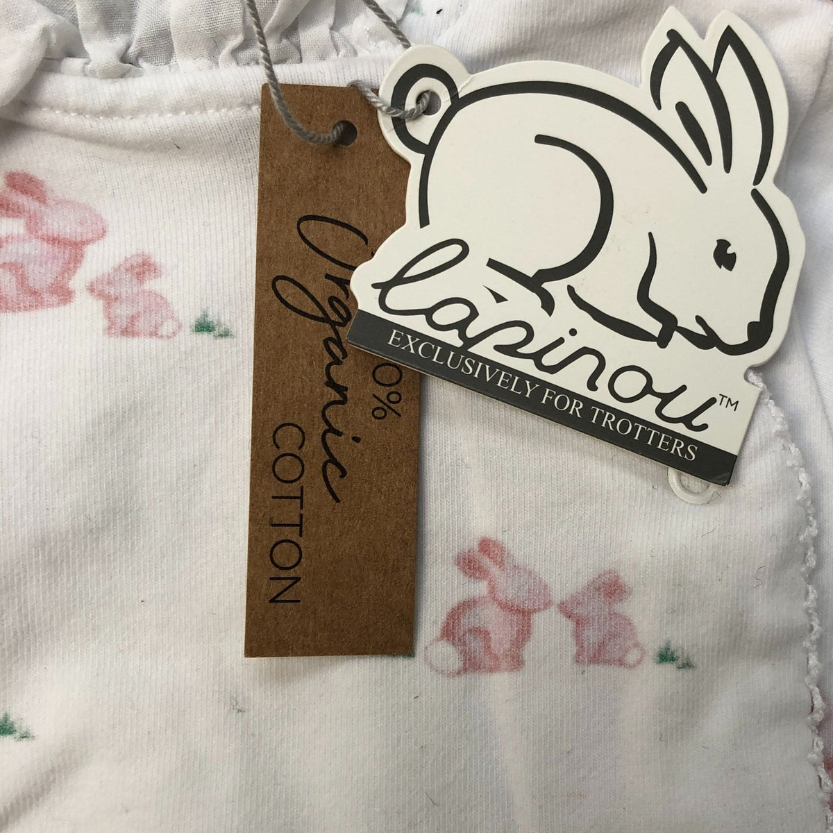 Lapinou Bunny All In One Baby Pink Floral Organic Cotton 1-3M