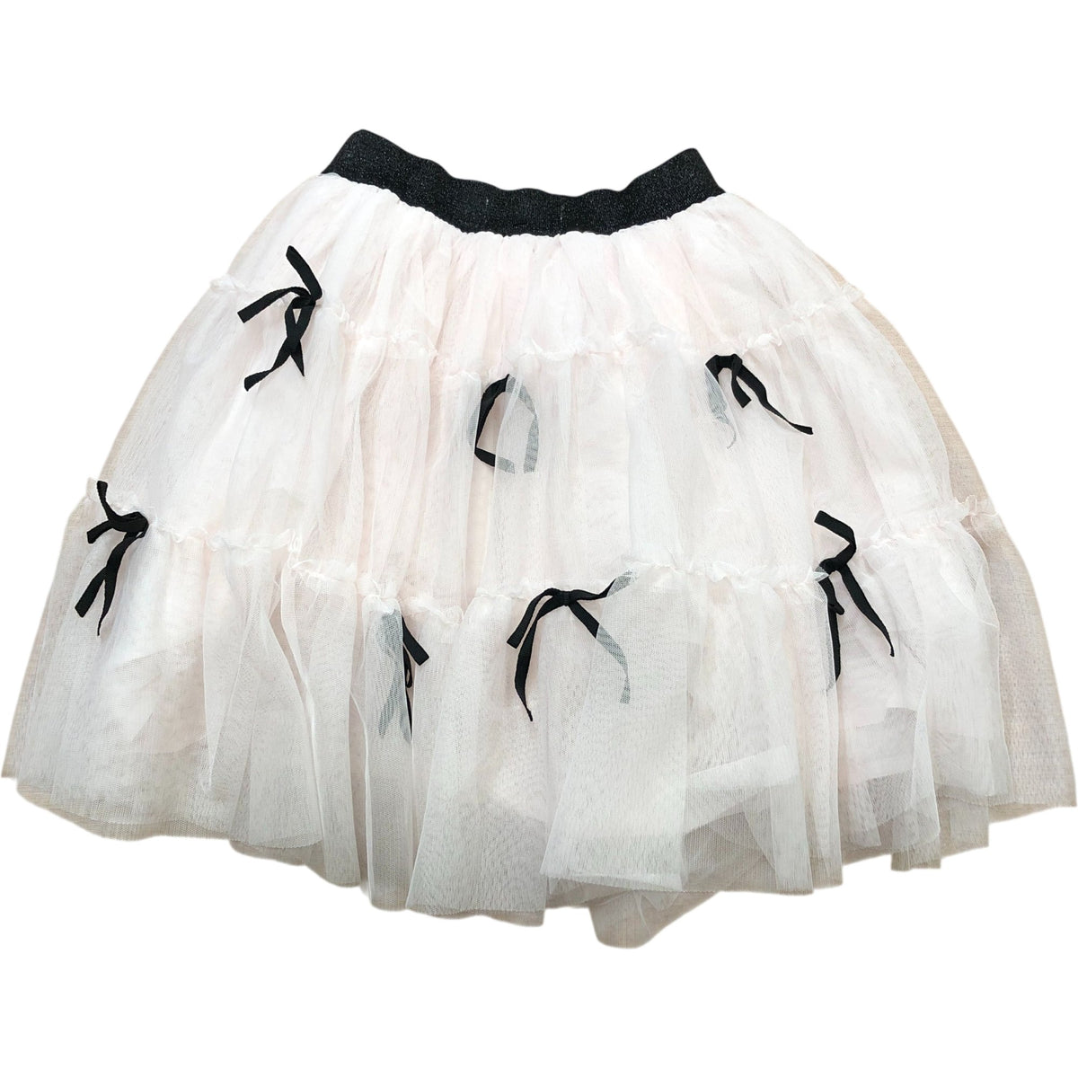 Girls Tulle Skirt Age 6 Years Pink Black Bow Detail