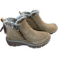 SKECHERS Relaxed Fit Women's Boots Size 3 Tan Zip Up Faux Fur Lining Comfort