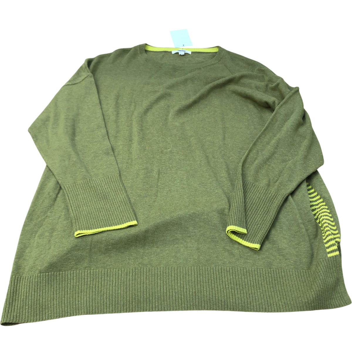 Women's Olive Green Sweater Size 24 Organic Cotton Knit
