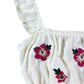 RIVER ISLAND Girls Floral Embroidered Top Size 13-14 Years Cream Ruffle