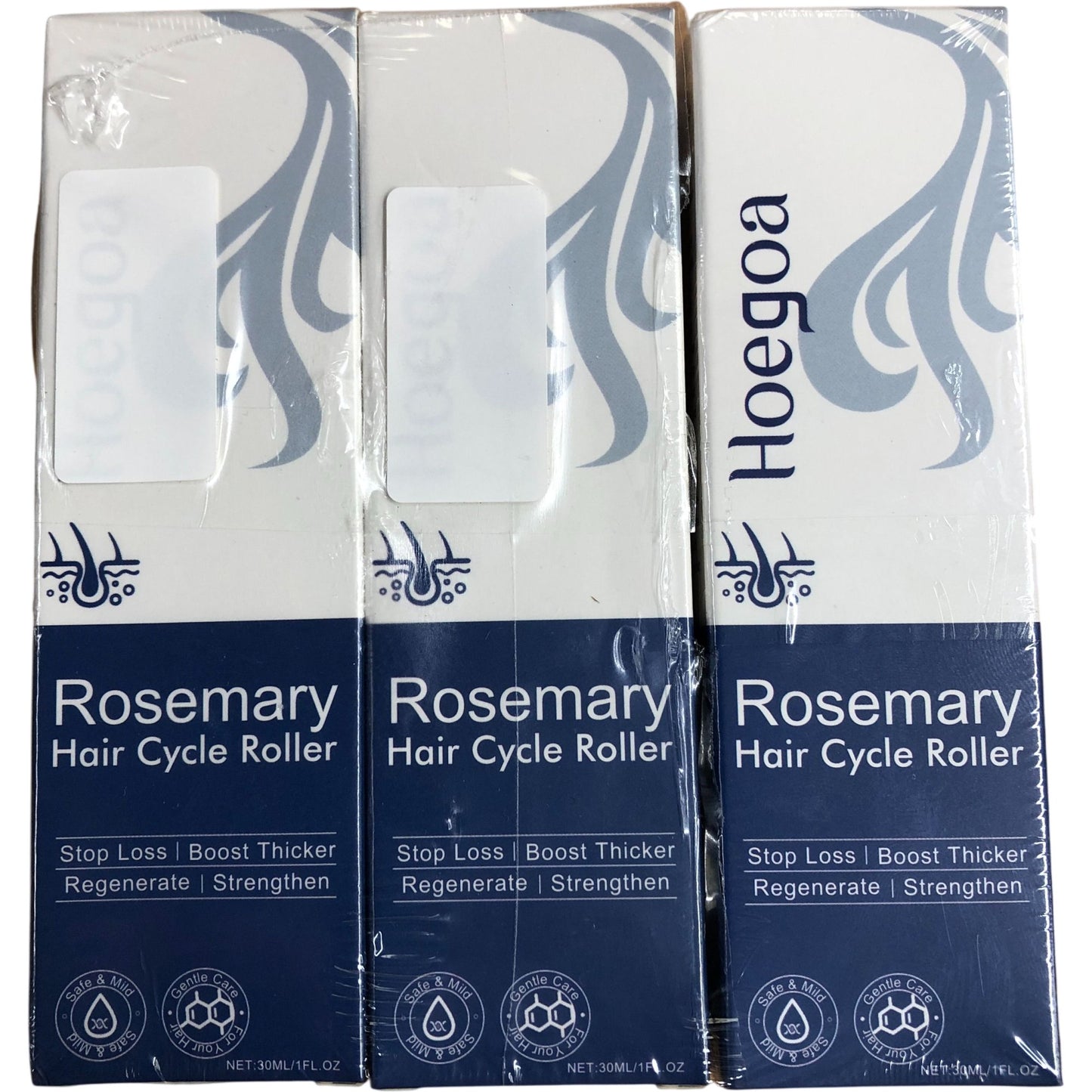 Hair Cycle Roller 30ML Rosemary Stop Loss Boost Thicker Regenerate 3 Pack