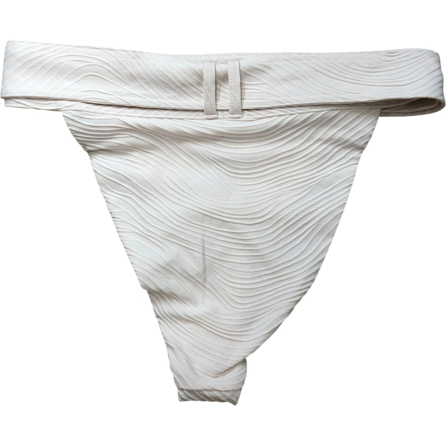 River Island Poolside Swim Briefs Cream Textured Design with Buckle Size 12