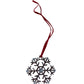Shiny Snowflake Christmas Ornament Red Ribbon Holiday Decoration