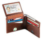 Bull Guard Leather RFID Blocking Bifold Wallet With Coin Pocket Forest Brown