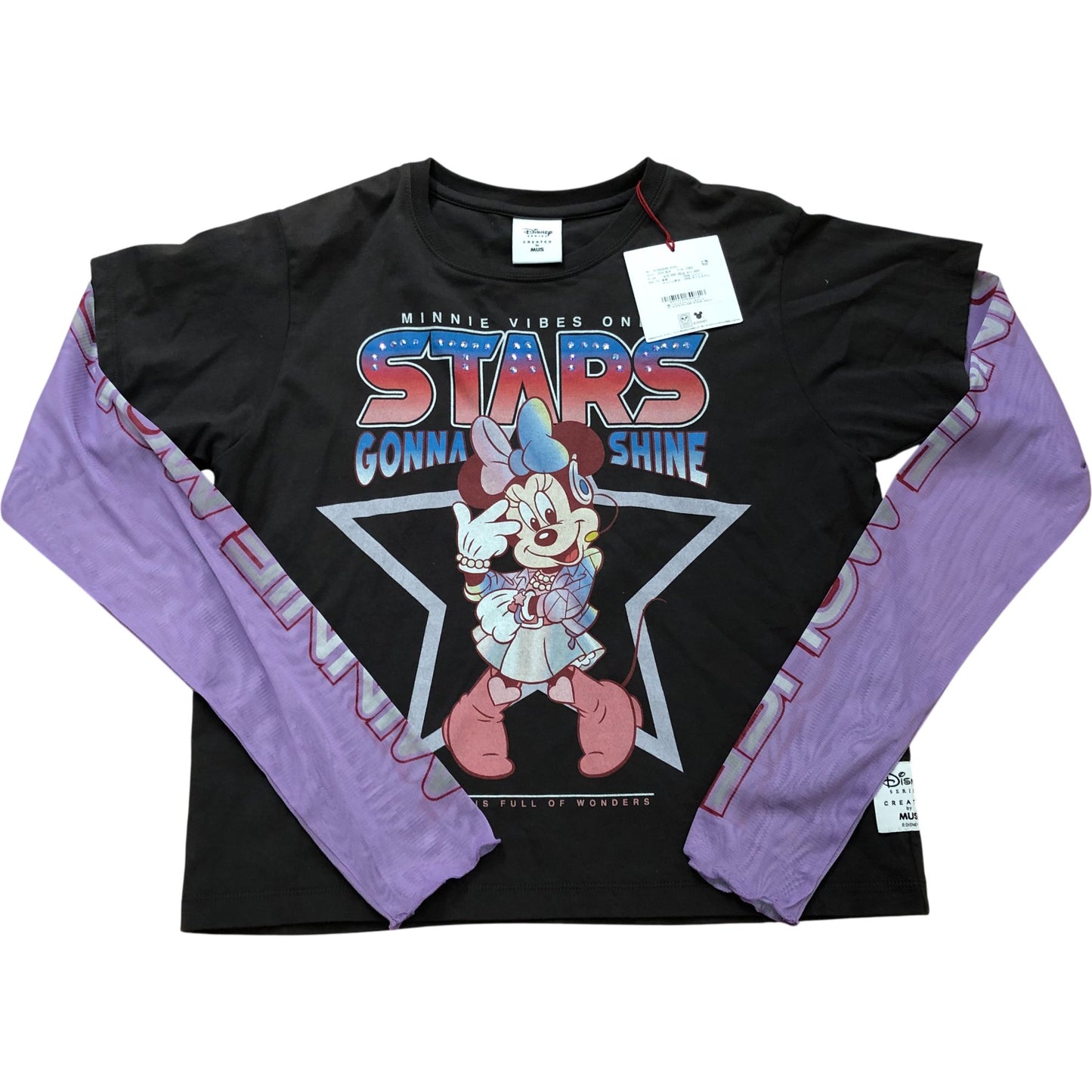 MUS Minnie Mouse Gonna Shine T-Shirt Free One Size Mesh Sleeve