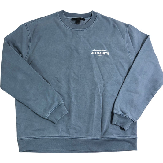 AllSaints Infinite Summer Sweatshirt X Small Women's Blue Cotton Long Sleeve