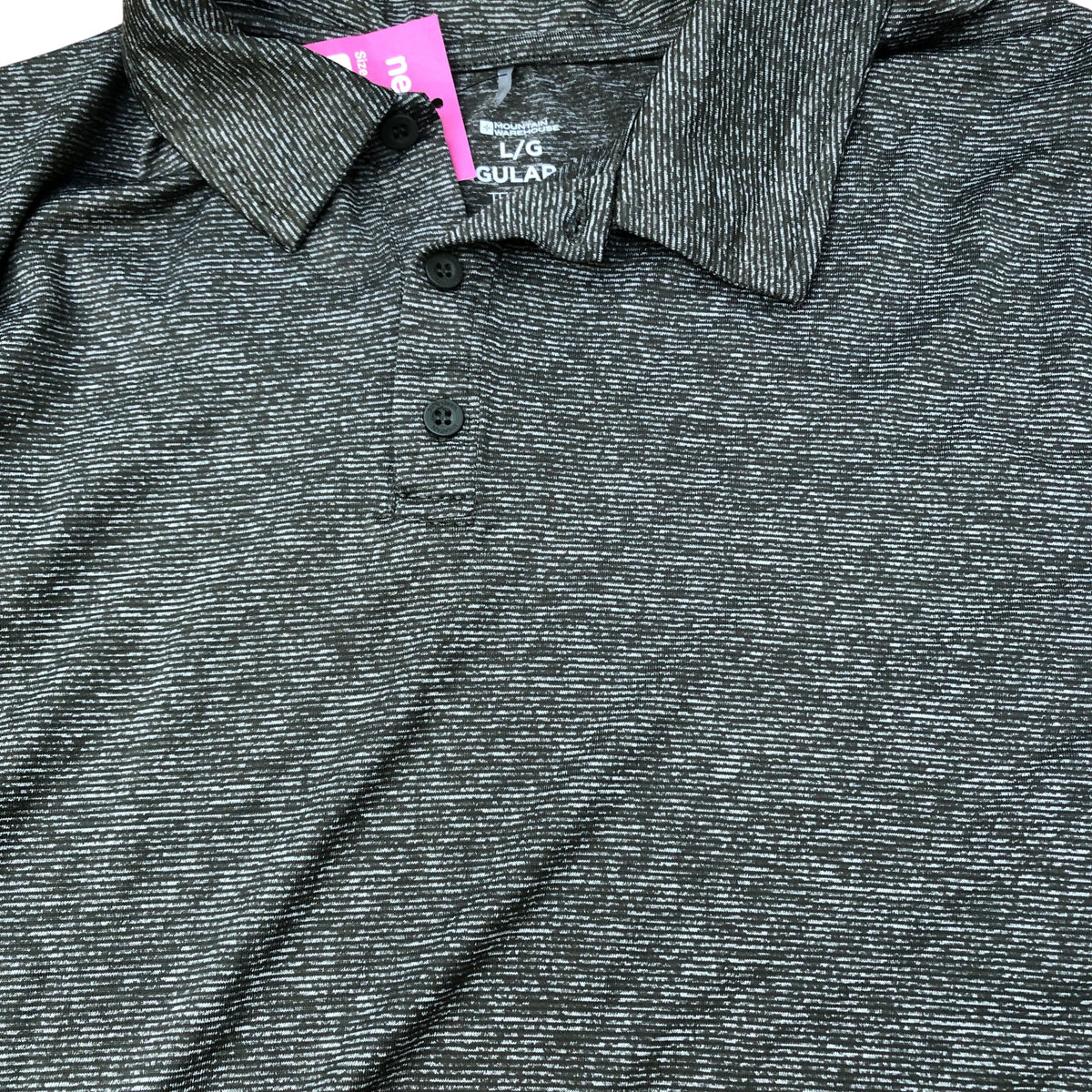 Mountain Warehouse Large Polo Shirt Men's Short Sleeve Grey Casual Activewear