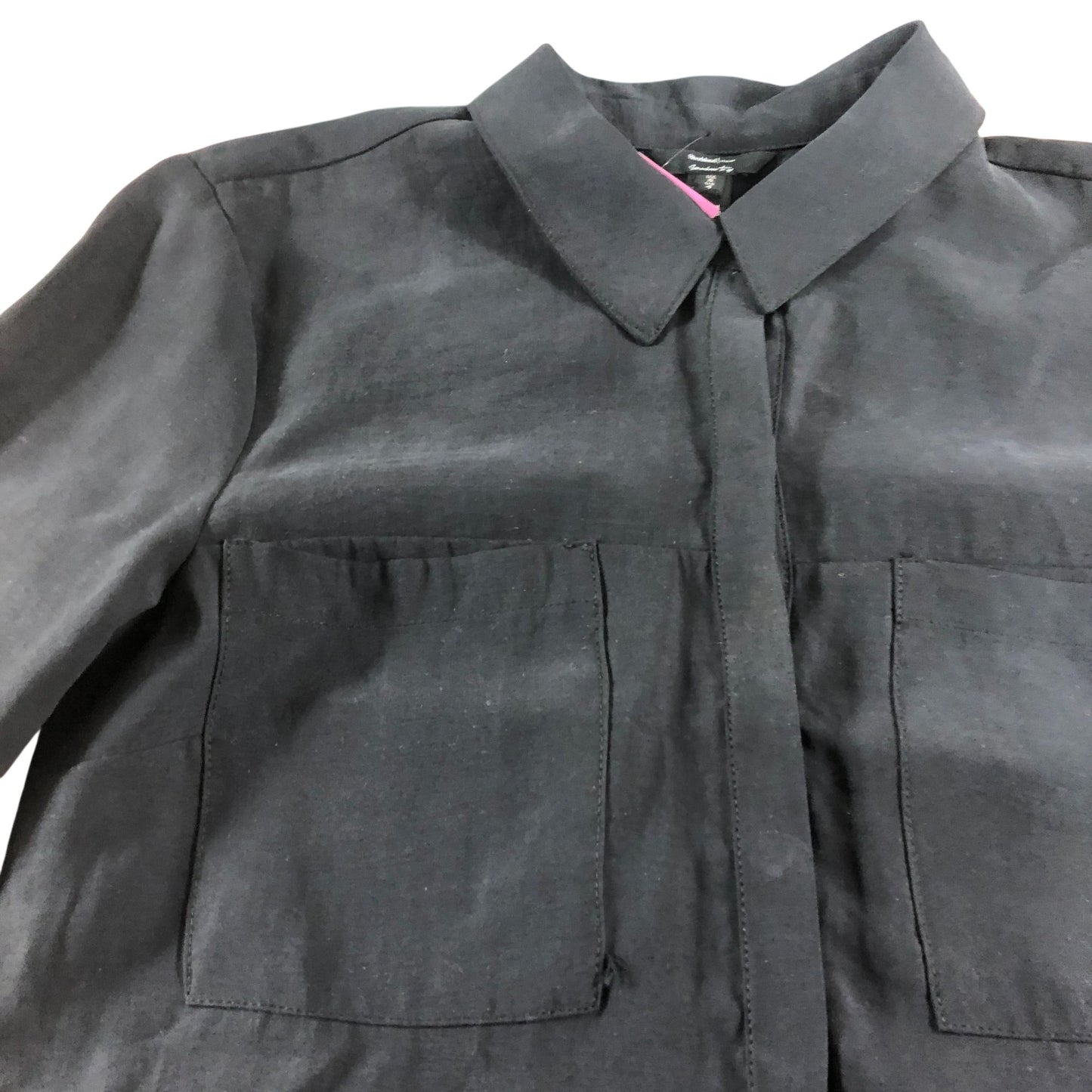 River Island UK8 Women's Black Bell Sleeve Peplum Blouse