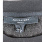 AllSaints Small Women's Black Cropped Sweatshirt Sequin Detail Butterfly Snake