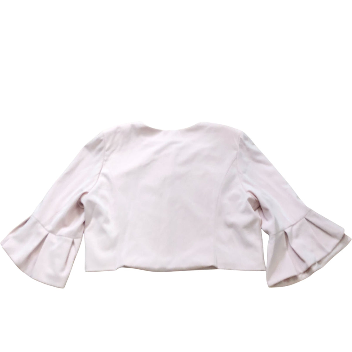 Gina Bacconi Gigi Moss Crepe Bolero Blush Pink Flared Sleeve Cropped Size 22