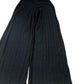 River Island Women's Wide Leg Trousers Black Ribbed Stretch Polyester