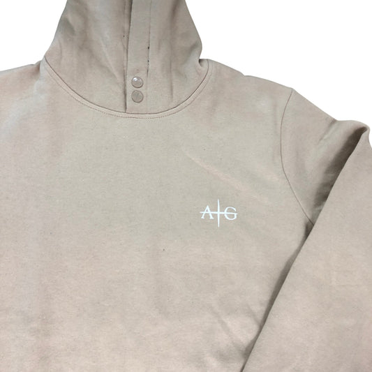 AVANT GARDE Hoodie UK L Casual Cotton Blend Beige Pullover Sweatshirt